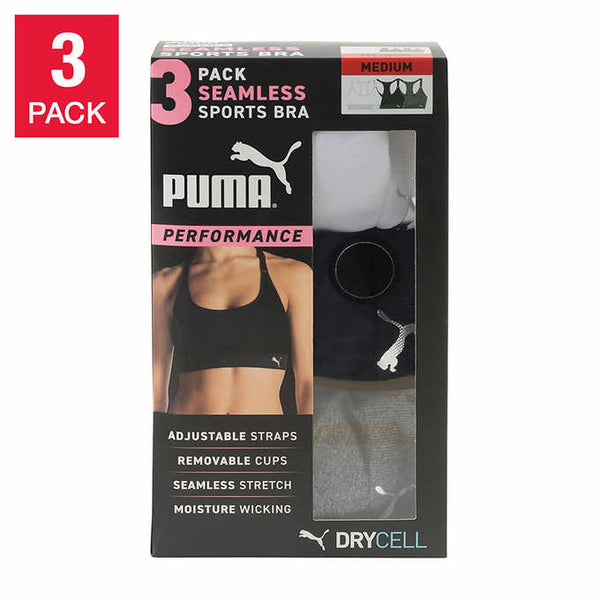 Puma Ladies' Sports Bra, 3pk
